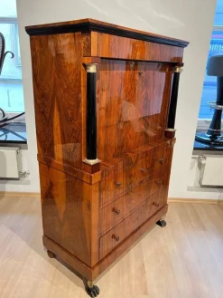Pamono Biedermeier Secretary in Walnut and Maple, 1820