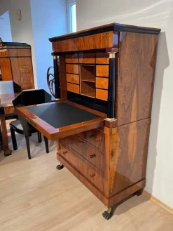 Pamono Biedermeier Secretary in Walnut and Maple, 1820
