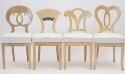 Pamono Biedermeier Style White Eclectica Dining Chairs by Silvio Piattelli, Set of 8> Seating