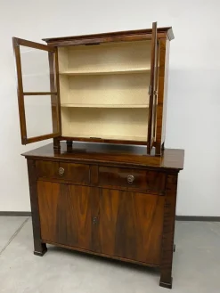 Outlet Pamono Biedermeier Walnut Display Cabinet
