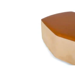 Pamono Big Pouf in Vegetable Leather with Suede and Poplar Plywood by Oscar Maschera><noscript><img width=
