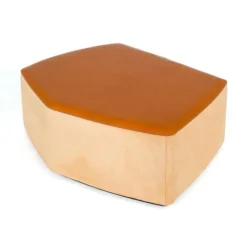 Pamono Big Pouf in Vegetable Leather with Suede and Poplar Plywood by Oscar Maschera><noscript><img width=