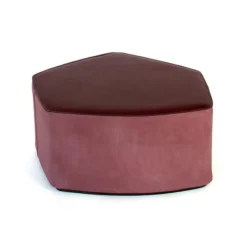 Pamono Big Pouf in Vegetable Leather with Suede and Poplar Plywood by Oscar Maschera><noscript><img width=