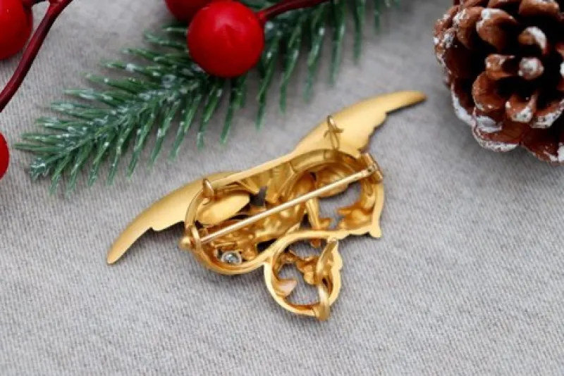 Online Pamono Bird Shaped Gold Brooch