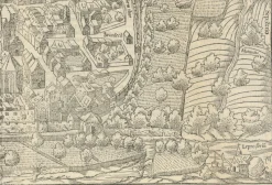 Outlet Pamono Bird's Eye View Woodcut Map of Rouffach, France, by Sebastian Münster, 1554