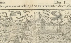 Outlet Pamono Bird's Eye View Woodcut Map of Rouffach, France, by Sebastian Münster, 1554