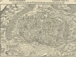 Hot Pamono Birds-Eye View of Colmar, 1552