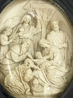 Pamono Birth of Christ, 19th Century, Meerschaum, Framed> Classical