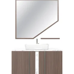 Pamono Bishop SW 160 Cabinet and Mirror by Estro Collezioni, Set of 2
