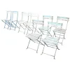 Outlet Pamono Bistro Garden Folding Chairs in Iron and Wood Slats, Set of 8