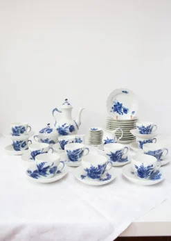 Pamono Blå Blomst Blue Flower Coffee Service from Royal Copenhagen, Set of 53> Coffee & Tea Service