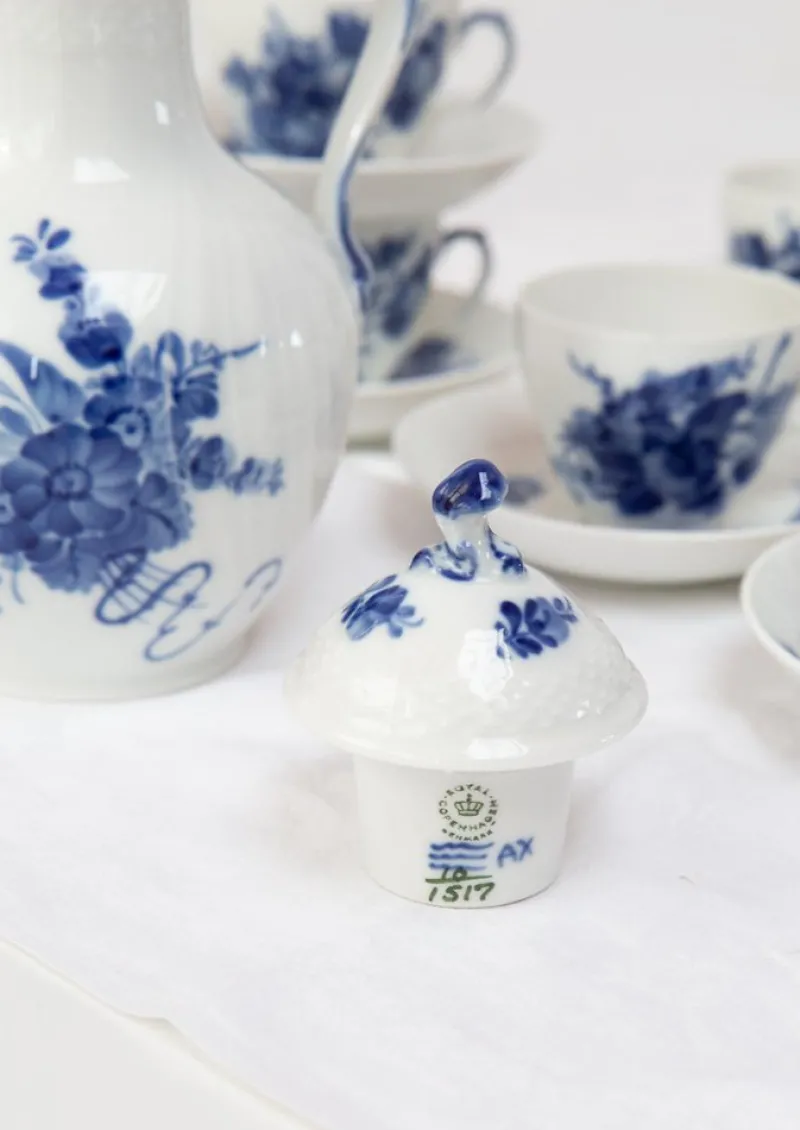 Pamono Blå Blomst Blue Flower Coffee Service from Royal Copenhagen, Set of 53> Coffee & Tea Service
