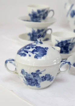 Pamono Blå Blomst Blue Flower Coffee Service from Royal Copenhagen, Set of 53><noscript><img width=