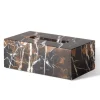 Clearance Pamono Black & Gold Marble Rectangular Tissue Box by Royal Bee Design