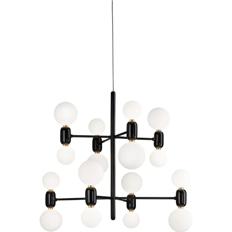 Discount Pamono Black Aballs Chandelier 8 by Parachilna