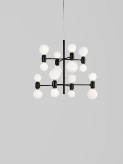 Discount Pamono Black Aballs Chandelier 8 by Parachilna