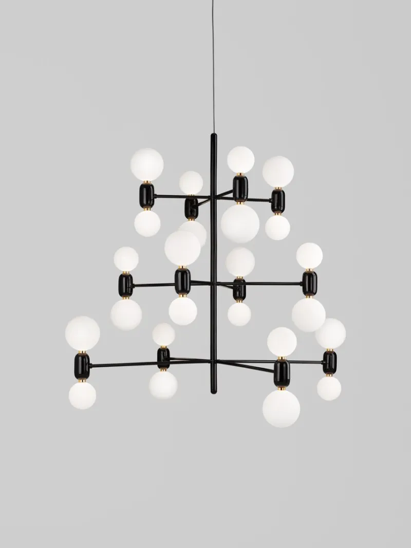 Discount Pamono Black Aballs Chandelier 8 by Parachilna