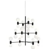 Pamono Black Aballs Chandelier 12 by Parachilna> Ceiling Lights