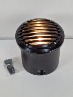 Pamono Black Aluminum Ground Spot by Simes Lighting, 1980s><noscript><img width=
