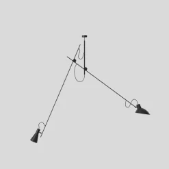 Pamono Black and Black Cinquanta Suspension Lamp by Vittoriano Viganò for Astep> Ceiling Lights
