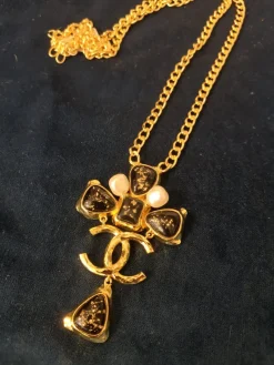 New Pamono Black and Gold Chanel Necklace Pendant from Chanel