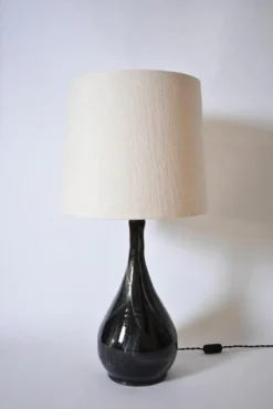 Pamono Black and Ivory Ceramic Long Neck Brush Lamp from Helder> Table Lamps
