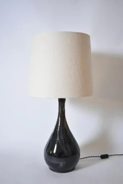 Pamono Black and Ivory Ceramic Long Neck Brush Lamp from Helder> Table Lamps