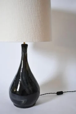 Pamono Black and Ivory Ceramic Long Neck Brush Lamp from Helder><noscript><img width=