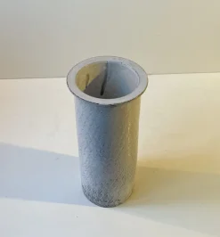 Pamono Black and White Ash Glazes Cylindrical Vase by Svend Hammershøi for Herman A. Kähler, 1930s> Vases