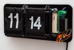 Pamono Black and White Large Station Flip Clock, France, 1970s><noscript><img width=