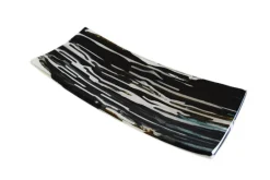 Pamono Black and White Murano Glass Marty R30 Plate by Stefano Birello for VéVé Glass> Decorative Plates