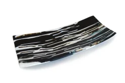 Pamono Black and White Murano Glass Marty R30 Plate by Stefano Birello for VéVé Glass> Decorative Plates