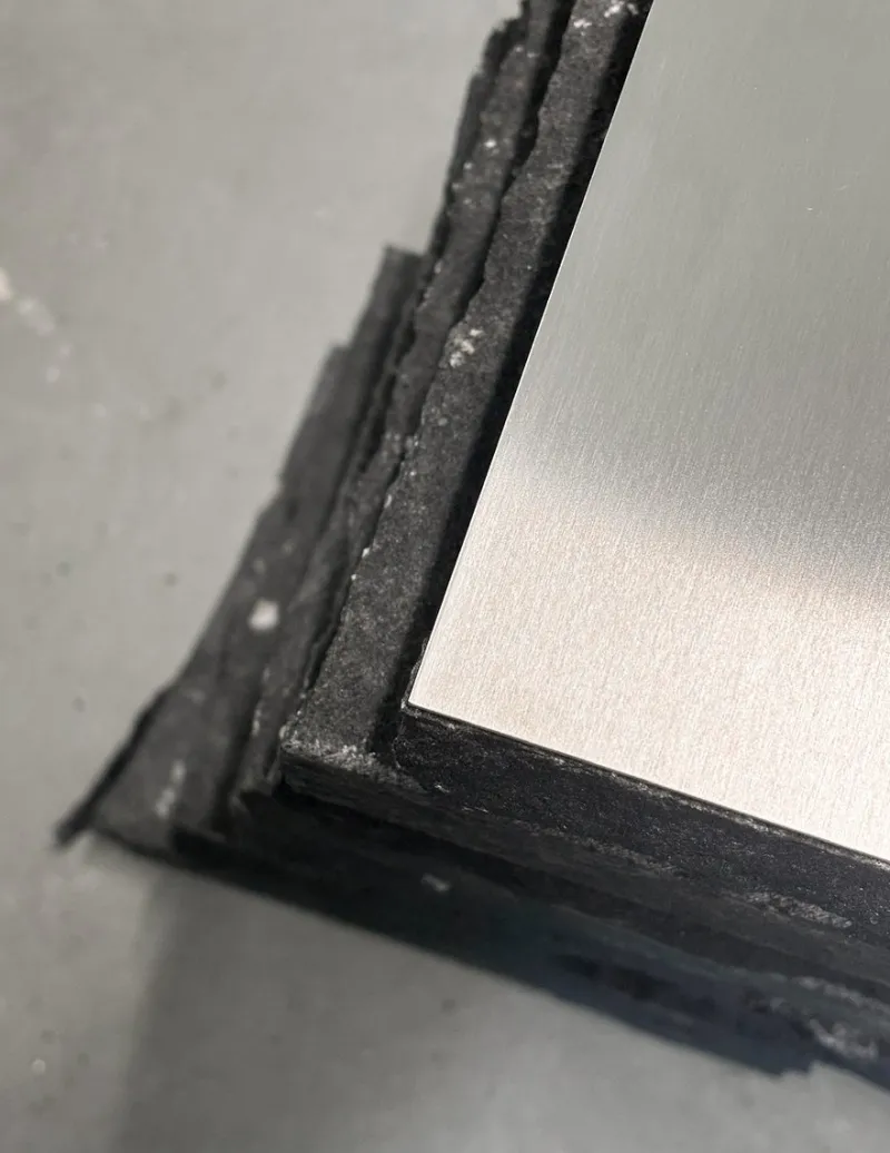 Pamono Black Basalt and Stainless Steel Coffee Table by Case Studios> Tables