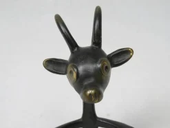 Discount Pamono Black Cactus Cutlery Billy Goat with Small Shovel and Rake in Brass by Walter Bosse, 1950s
