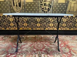 Pamono Black Cast Iron and Marble Bistro Table> Garden Tables