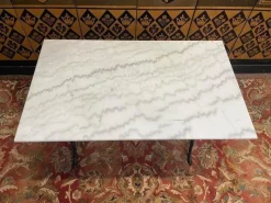 Pamono Black Cast Iron and Marble Bistro Table> Garden Tables