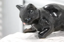 Best Pamono Black Cat Figurine from Vallauris France, 1970s