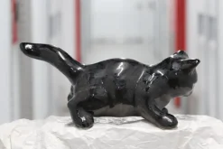Best Pamono Black Cat Figurine from Vallauris France, 1970s