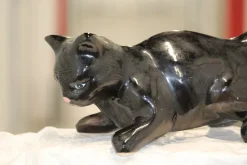Best Pamono Black Cat Figurine from Vallauris France, 1970s