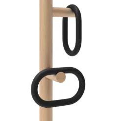 Pamono Black Fernand Coat Stand in Natural Oak by Harto><noscript><img width=