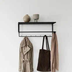 New Pamono Black Grid Coat Hanger by Kristina Dam Studio