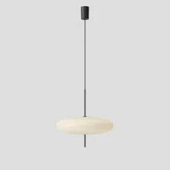 New Pamono Black Hardware 2065 Ceiling Lamp with White Diffuser by Gino Sarfatti for Astep