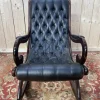 Pamono Black Leather Chesterfield Rocking Chair> Rocking Chairs