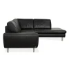 Pamono Black Leather Corner Sofa from Willi Schillig