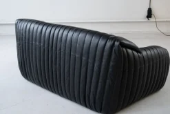 Sale Pamono Black Leather Sandra Sofa Set by Annie Hieronimus for Ligne Roset, 1973, Set of 7