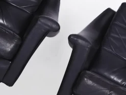 Hot Pamono Black Leather Sofa and 2 Armchairs, Germany, 1960s, Set of 3
