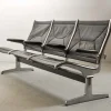 Best Pamono Black Leather Tandem Sling 3-Seater Airport Bench by Charles & Ray Eames for Herman Miller, 1962