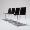Pamono Black Leather Wire Chairs by Pascal Mourgue for Ligne Roset, 1990s, Set of 4> Side Chairs & Dining Chairs