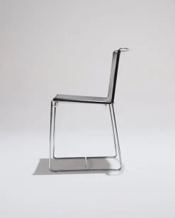 Pamono Black Leather Wire Chairs by Pascal Mourgue for Ligne Roset, 1990s, Set of 4> Side Chairs & Dining Chairs