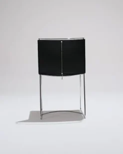 Pamono Black Leather Wire Chairs by Pascal Mourgue for Ligne Roset, 1990s, Set of 4><noscript><img width=